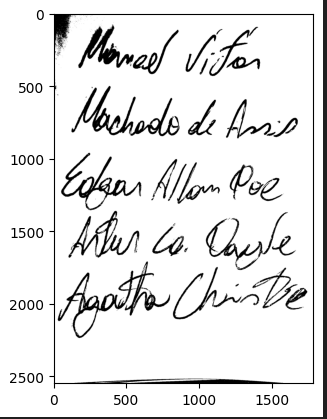 Binarização da imagem